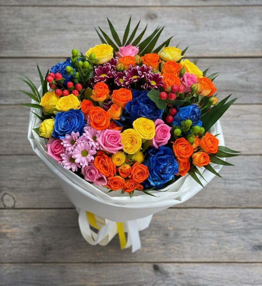 Букет цветов из: Розы и Хризантемы в Ирбейском