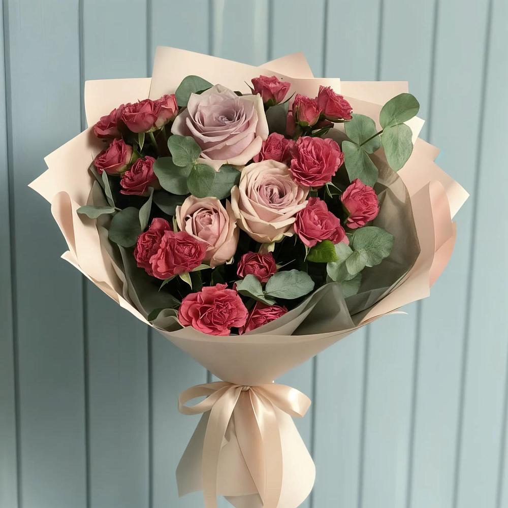 Букет цветов из: Гвоздики и Розы в Ирбейском