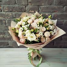 Букет цветов из:  Альстромерии, Розы и Хризантемы в Ирбейском