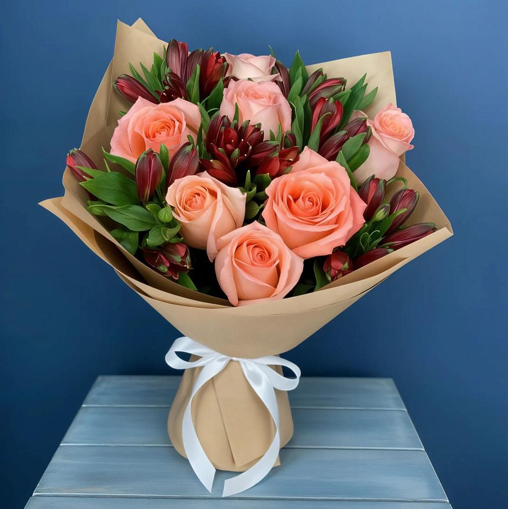 Букет цветов из: Розы и Альстромерии в Ирбейском