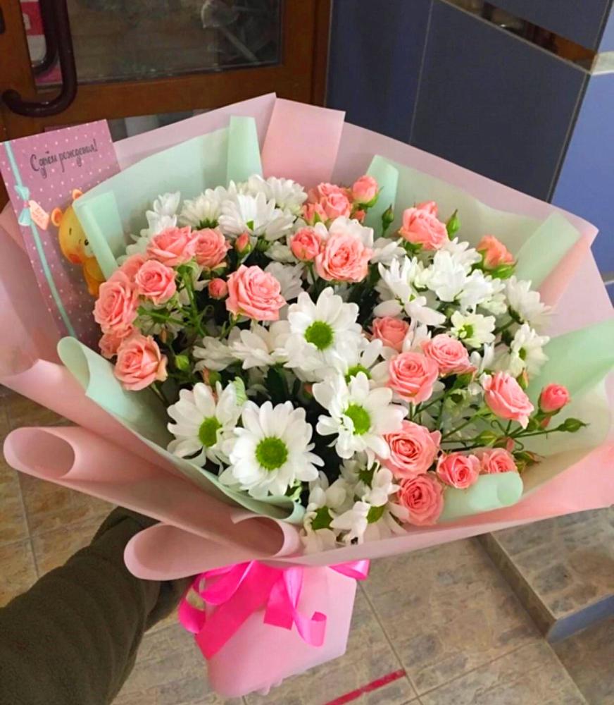 Букет цветов из: Розы и Хризантемы в Ирбейском