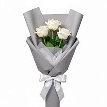 Букет 3 белые розы #REPLACE_PRED# Ирбейском