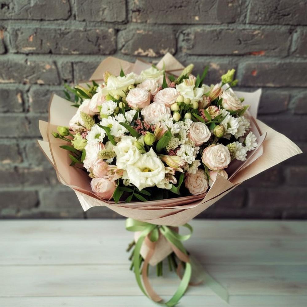 Букет цветов из: Альстромерии, Розы и Хризантемы в Ирбейском