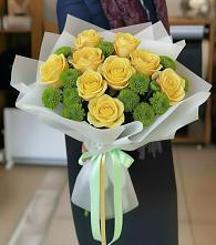 Букет цветов из:  Хризантемы и Розы в Ирбейском
