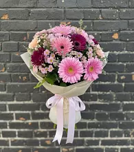 Букет цветов из:  Герберы и Хризантемы в Ирбейском