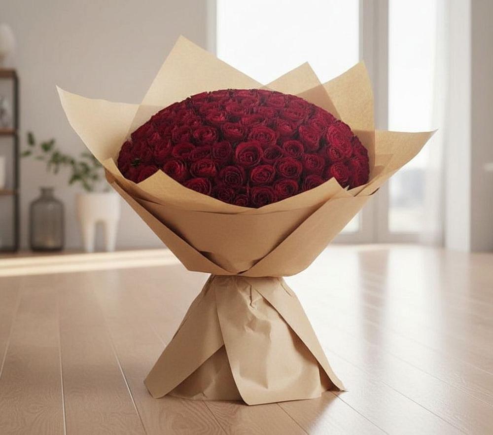 Букет 101 Красная роза в Ирбейском
