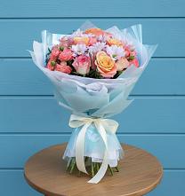 Букет цветов из:  Хризантемы и Розы в Ирбейском