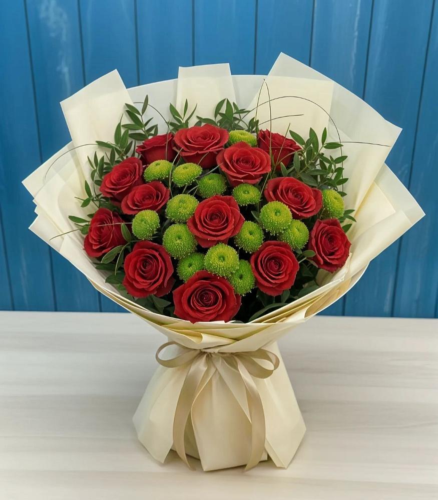 Букет цветов из: Розы и Хризантемы в Ирбейском