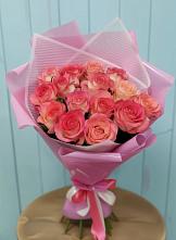 Букет 15 Розовых роз Равель в Ирбейском